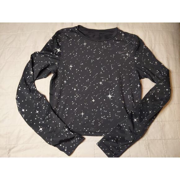 Nike Women's Small 3pc Bundle Sports Bras Star Print Top Black Silver Set - Picture 7 of 14